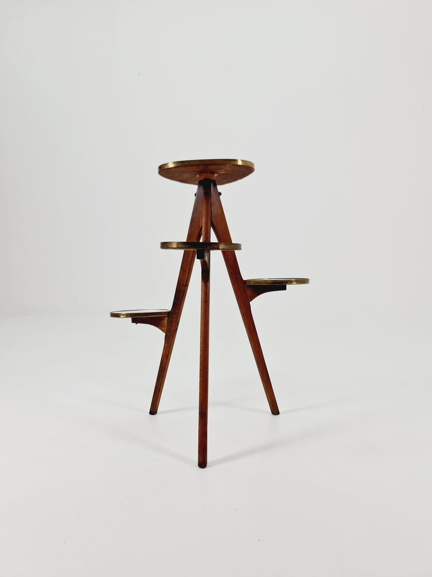 Big 1950s German Plant Stand, Colorful Vintage Mid-Century Minimalist Indoor Plant Stand Side Table Retro flower table