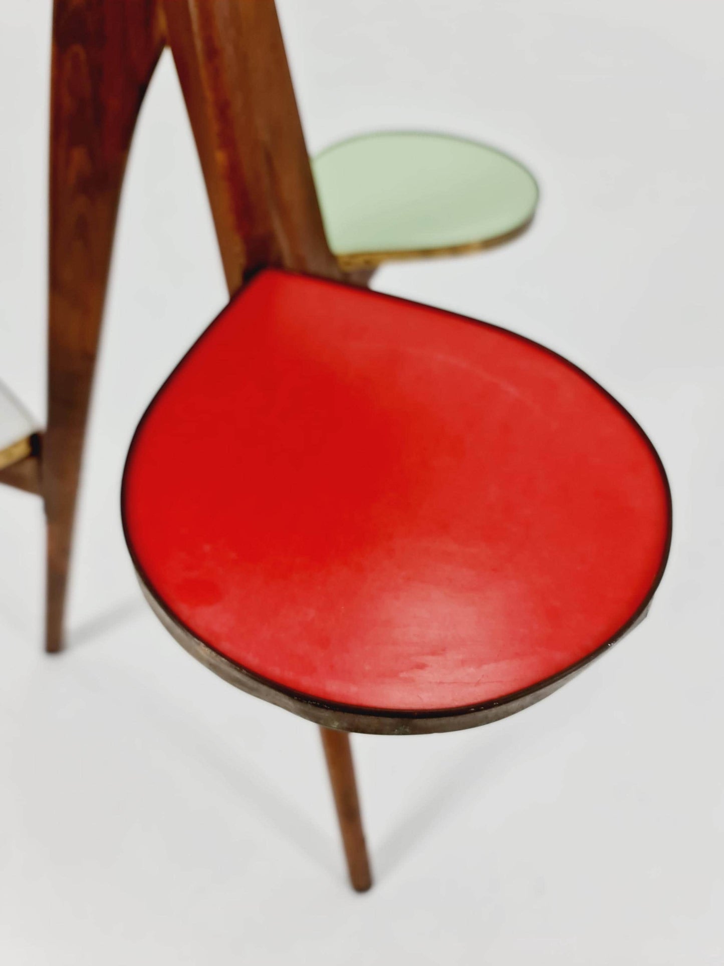 Big 1950s German Plant Stand, Colorful Vintage Mid-Century Minimalist Indoor Plant Stand Side Table Retro flower table