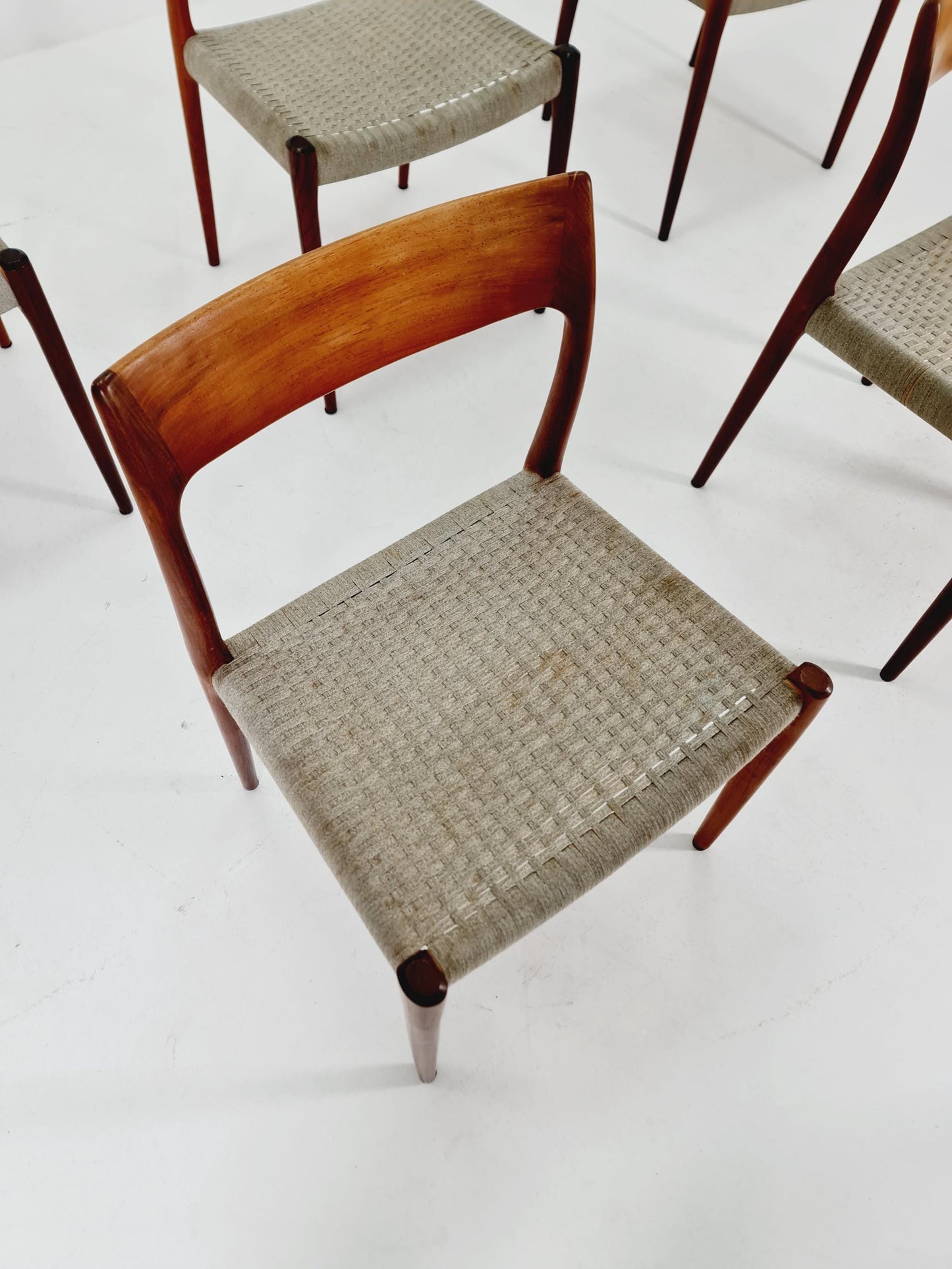 Mid Century Danish Rosewod dining chairs by Niels O.Moller,model 7 , set of 6 ,1960s