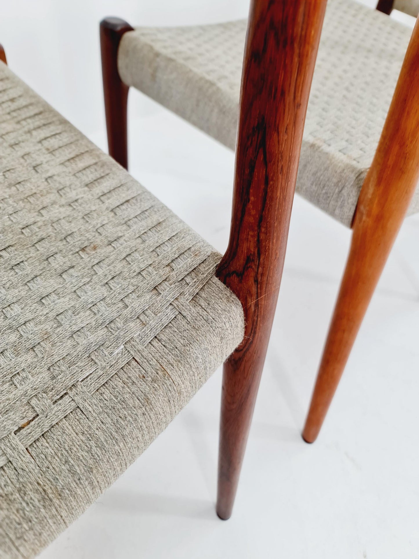 Mid Century Danish Rosewod dining chairs by Niels O.Moller,model 7 , set of 6 ,1960s