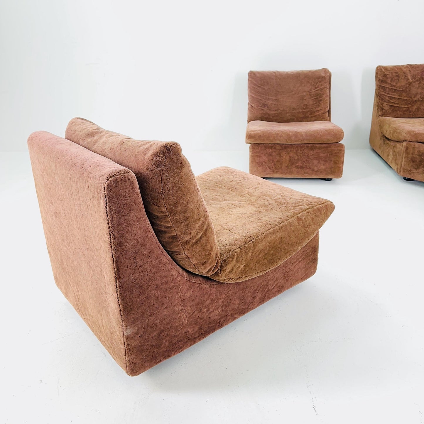 Set of 5 Mid century Walter Knoll Modular Brown Velvet Sofa , 1970s – Germany