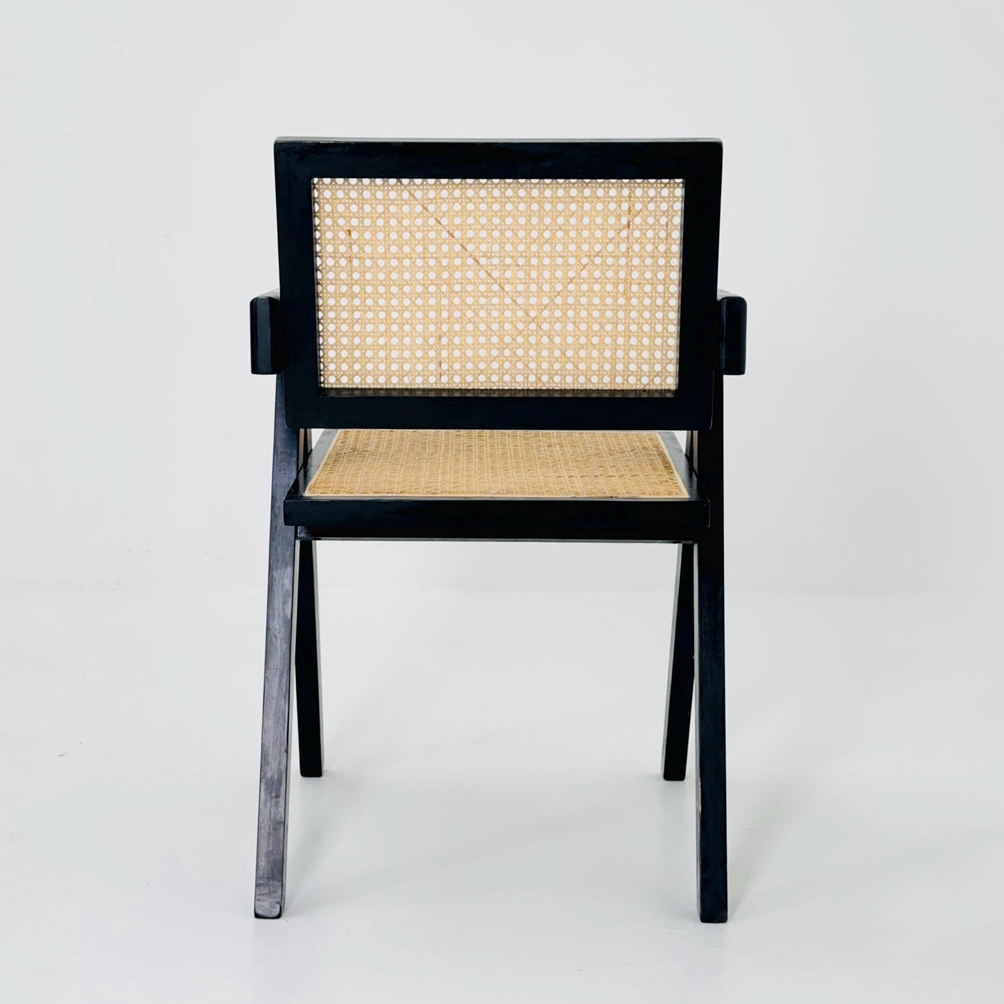 Mid century Casa Padrino Black Wood & Rattan Chair – 1990s