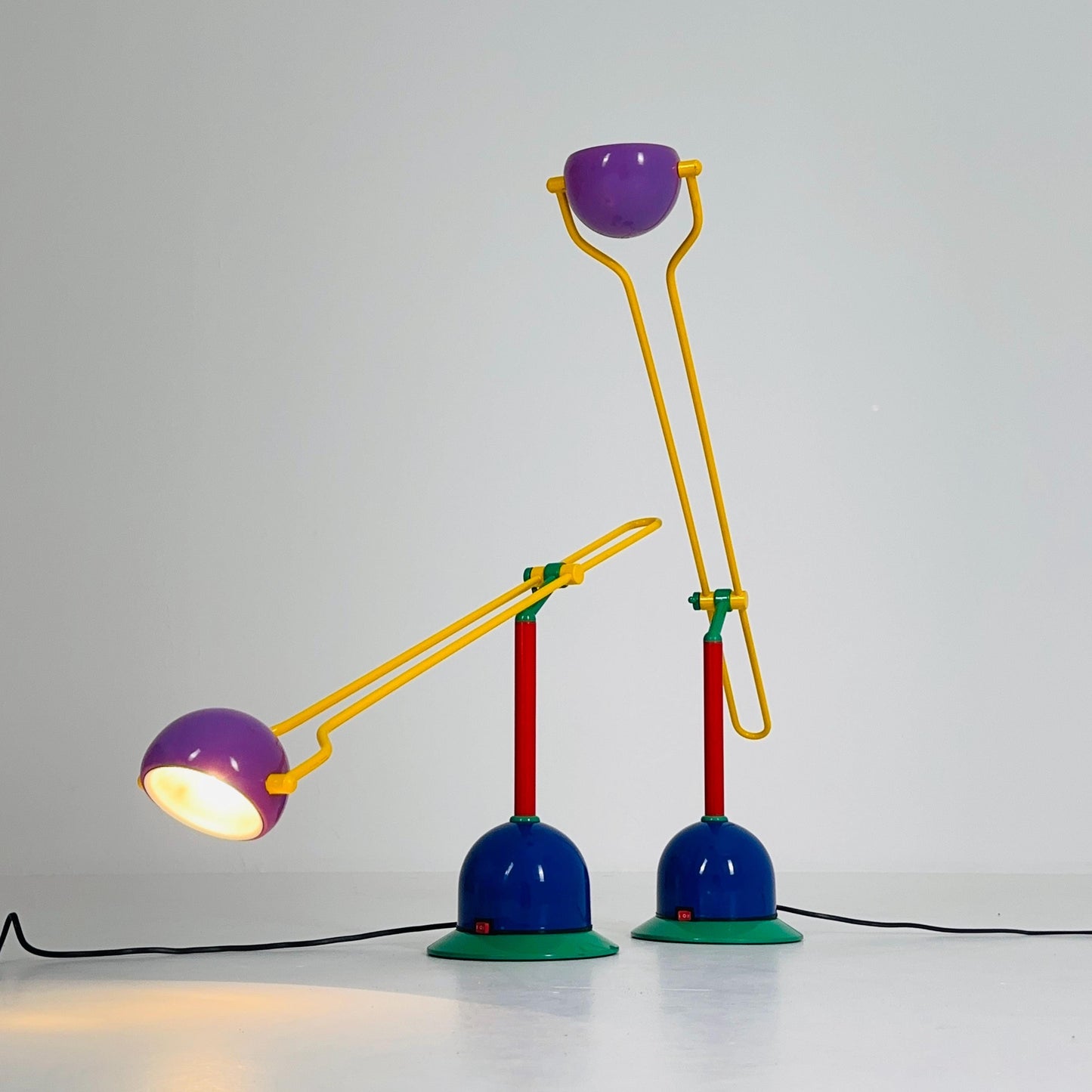 1 of 2 Mid century Postmodern Table Lamp by LACRI, Memphis Milano Style, 1980s Italy