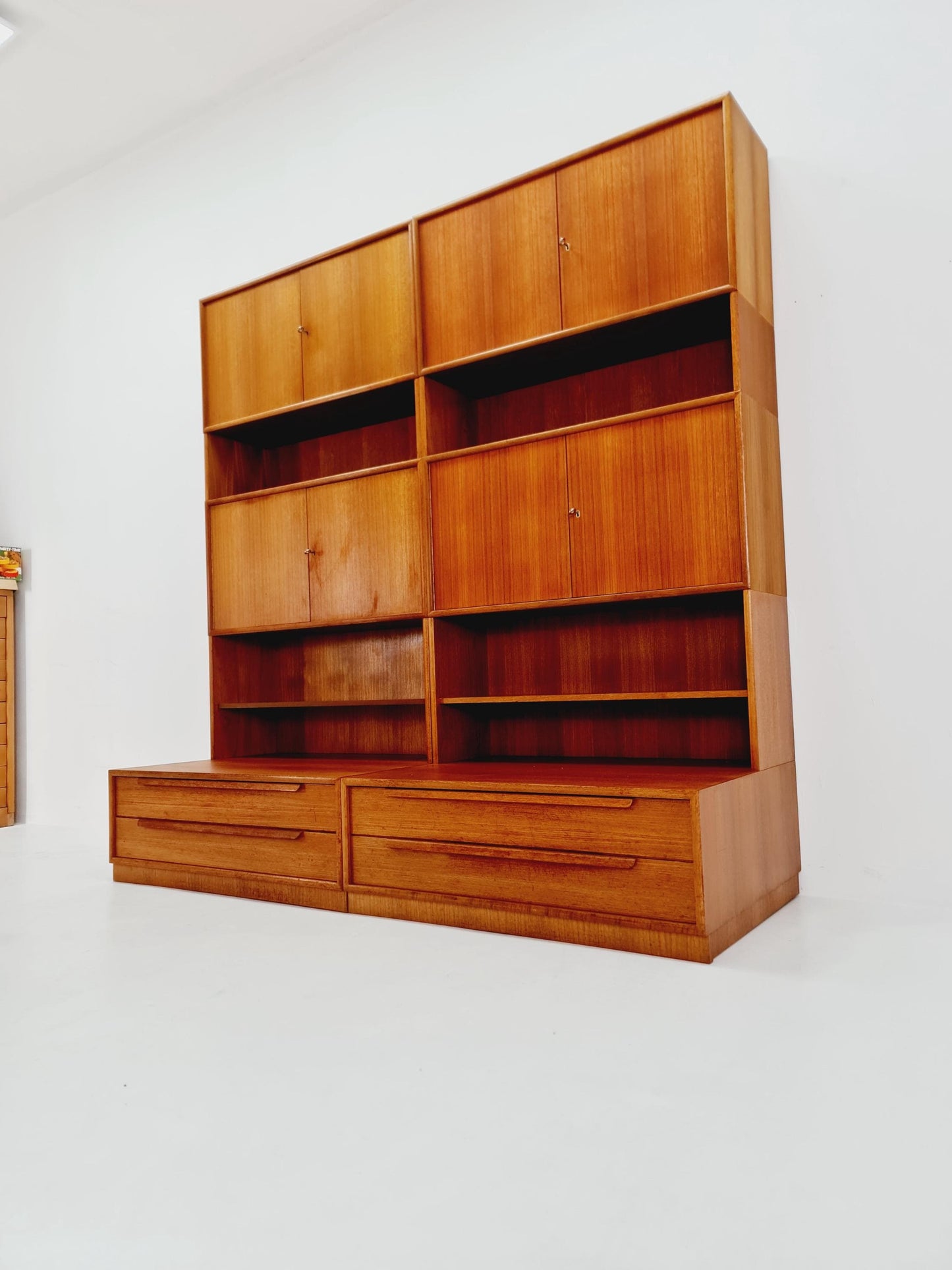 German vintage bookshelf system/ book case teak by WK Möbel 1960s