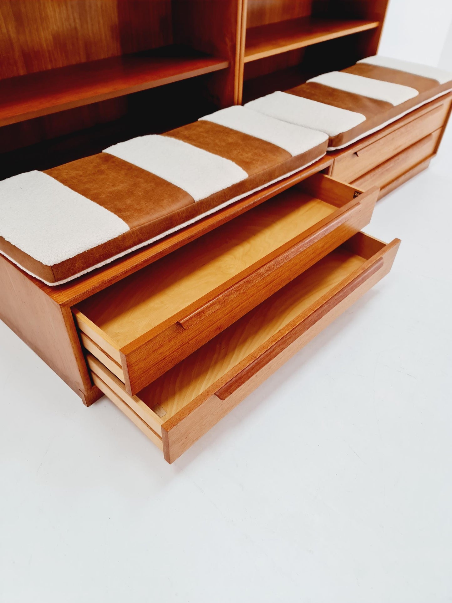 German vintage bookshelf system/ book case teak by WK Möbel 1960s