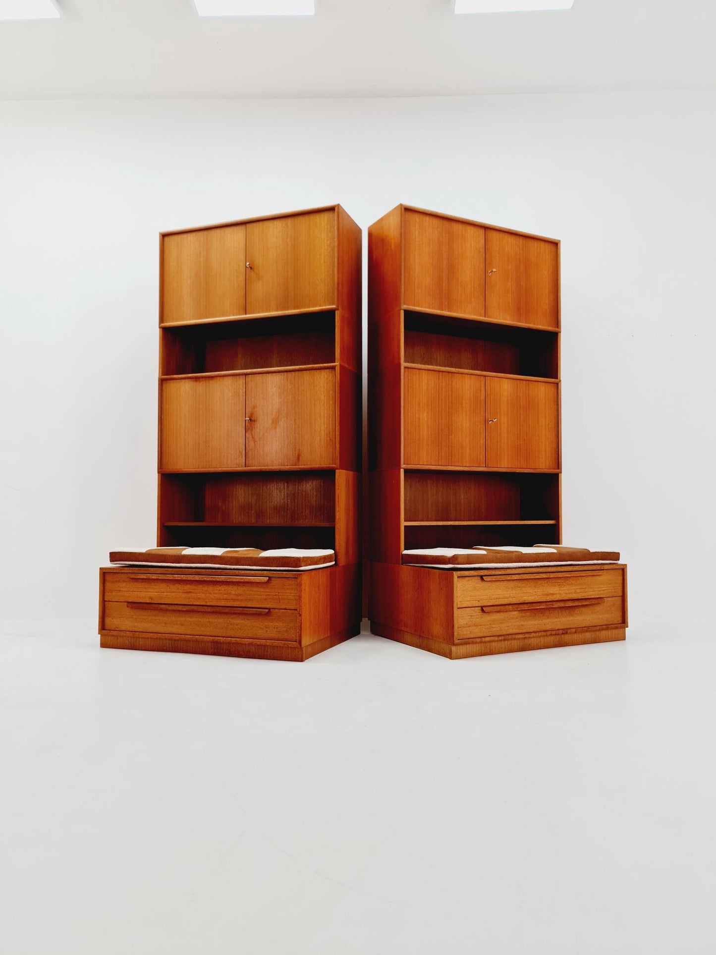 German vintage bookshelf system/ book case teak by WK Möbel 1960s