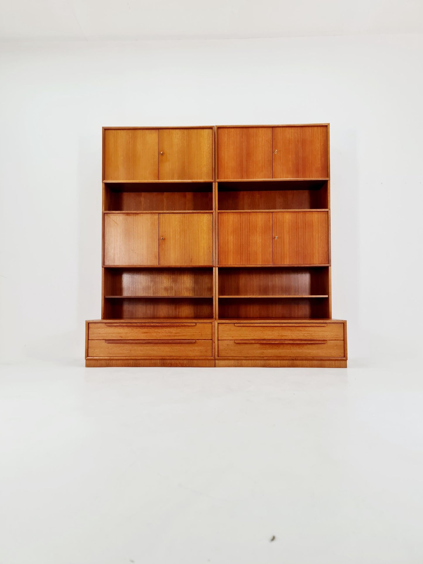 German vintage bookshelf system/ book case teak by WK Möbel 1960s