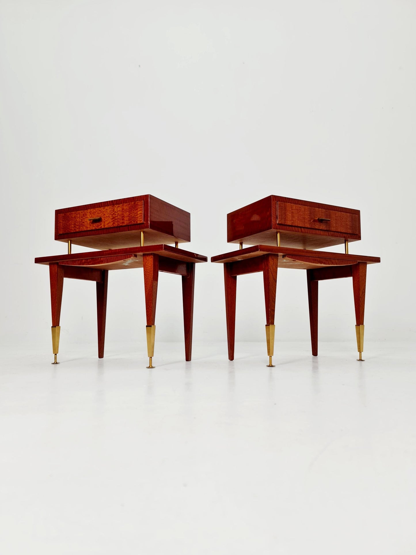 Rare Mid century German Mahagoni side tables/ Bedside tables/ Nightstands, , 1970s, set of 2