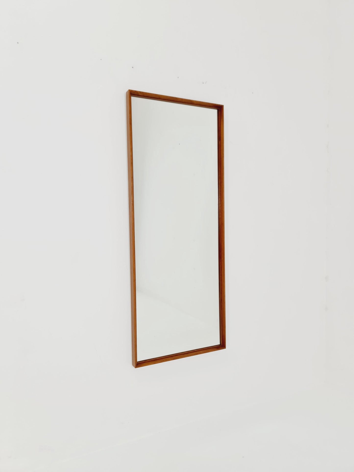 Big Teak German mid-century Modern wall-mounted mirror , 1960s