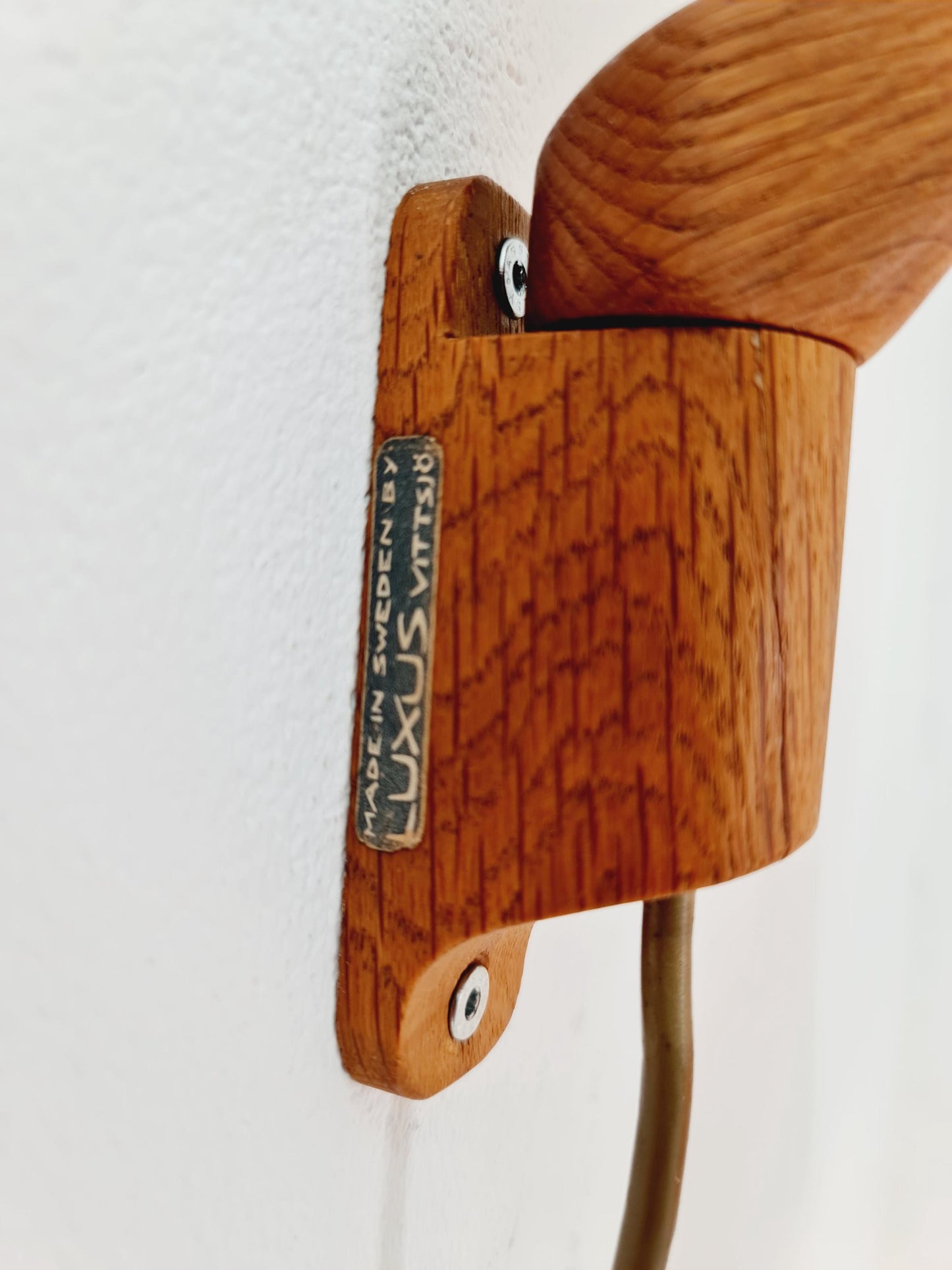 Swidish Oak wall Lamp By Luxus Vittsiö 1960s