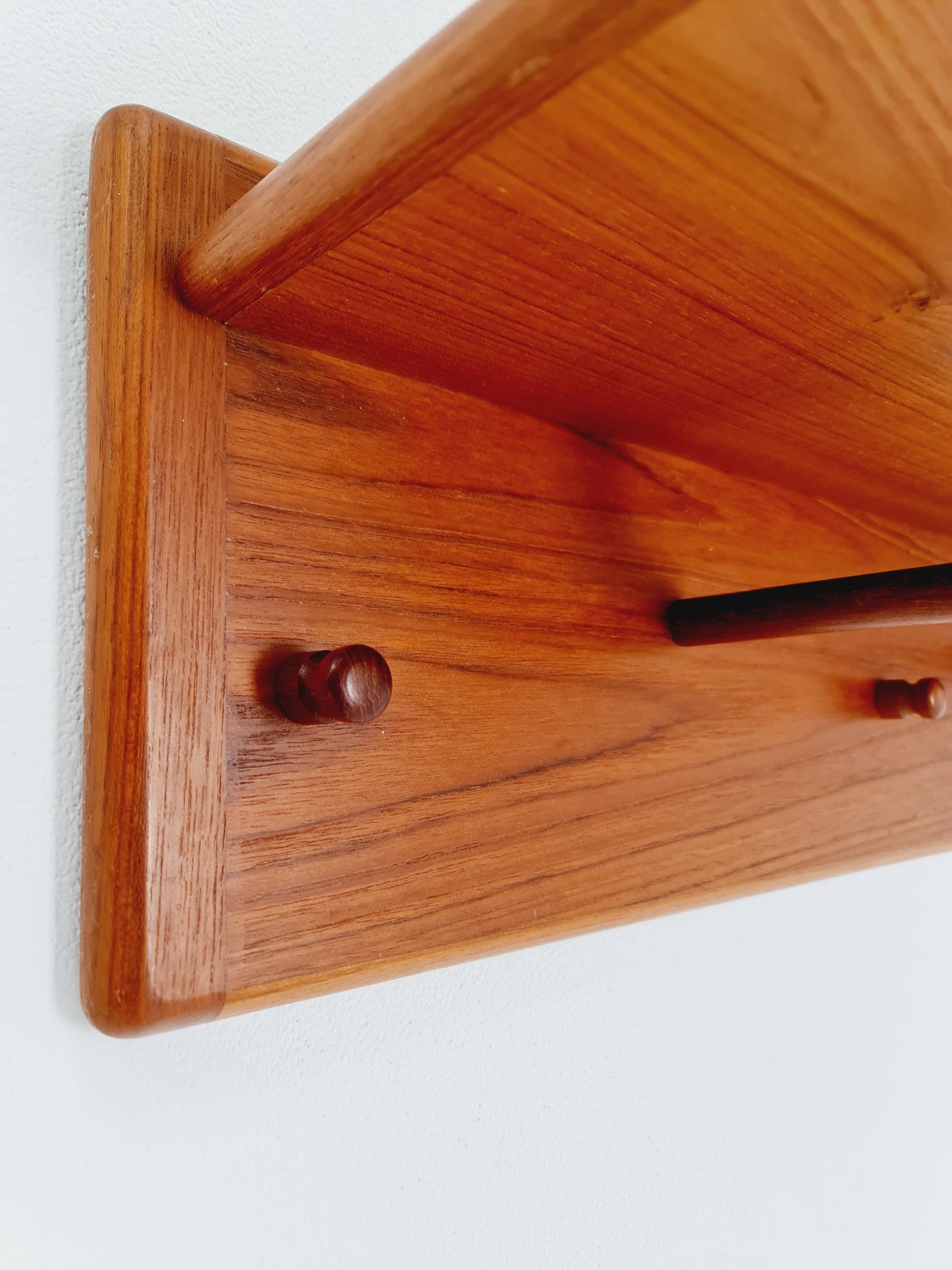 Mid century Danish Wardarobe By Vildbjerg Møbelfabrik, teak wall coat rack 1960s