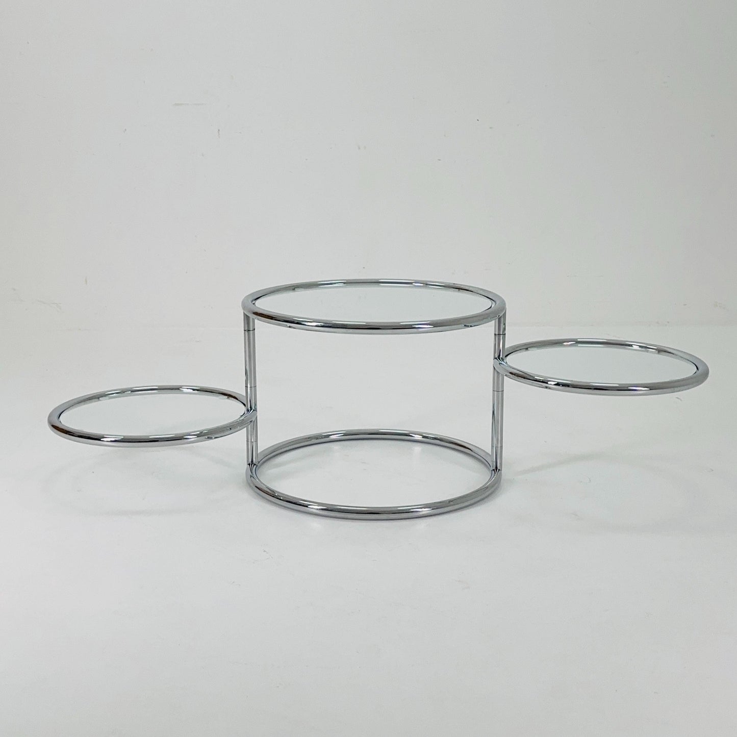 Mid Century coffee table with 3 swivel levels by Milo Baughman Italy 1970s