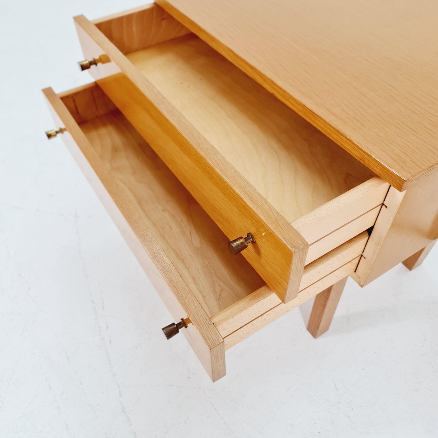 German Mid century Oak nightstands/ bedside tables BY WK Möbel , 1960s Set of 2