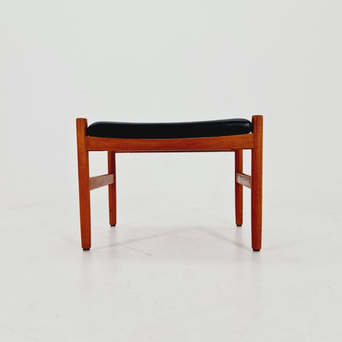 Vintage Danish teak dining stool ottoman by Hugo Fradsen for spottrup , 1960s