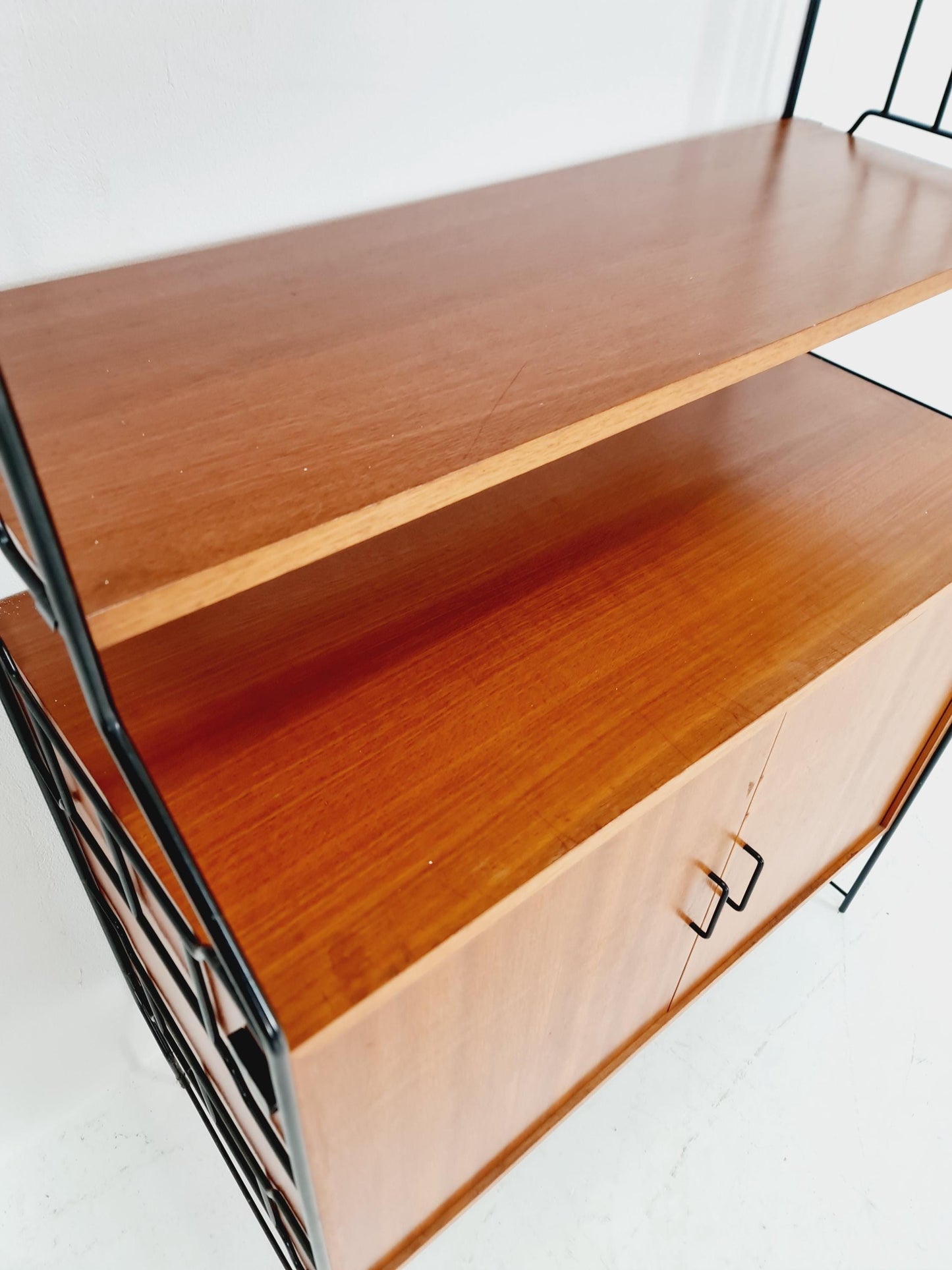 String shelf-system, bookcase with cabinet teak by WHB Germany, 1950s