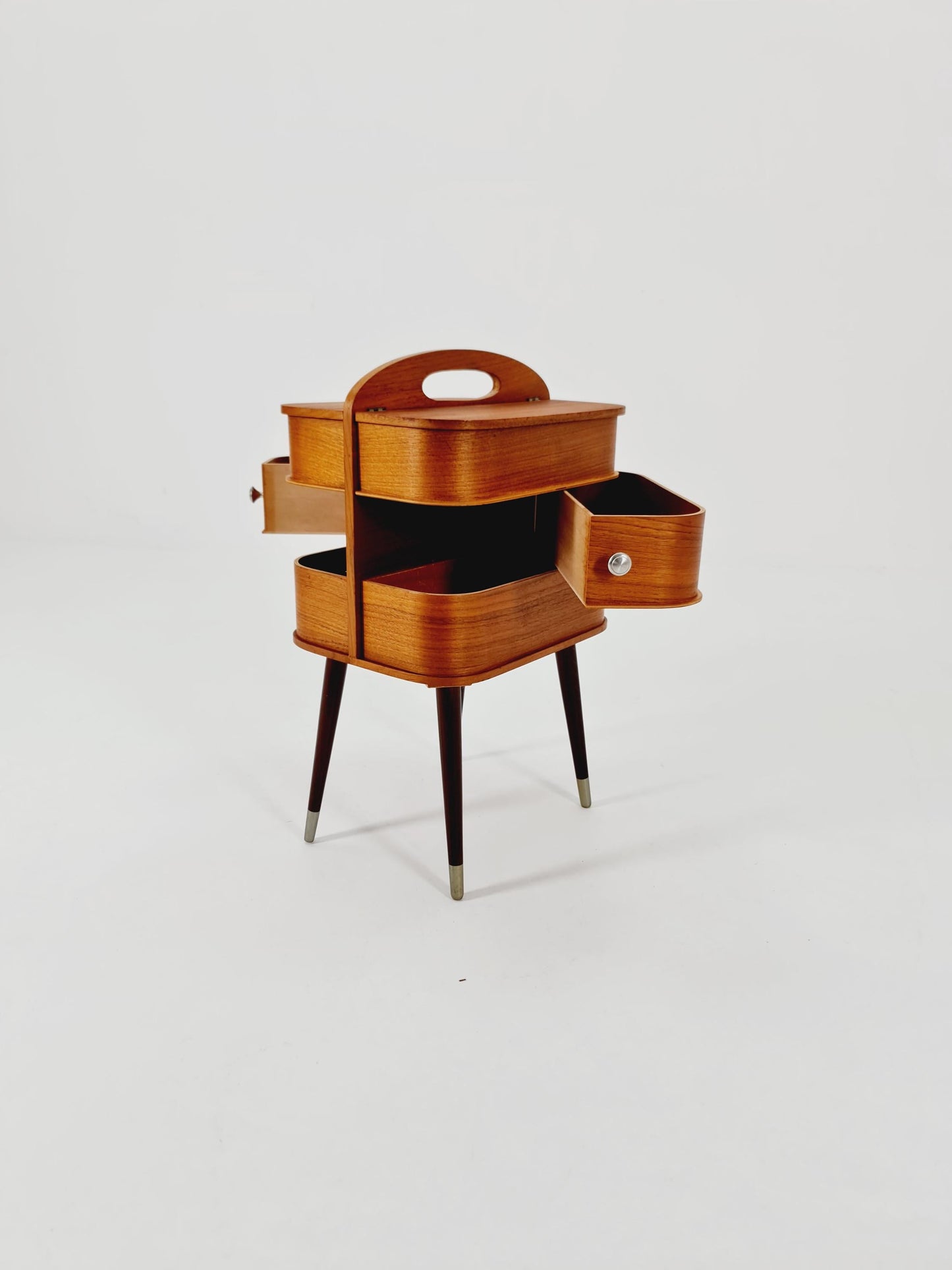 Vintage teak sweing table/ side table cabinet, 1960s