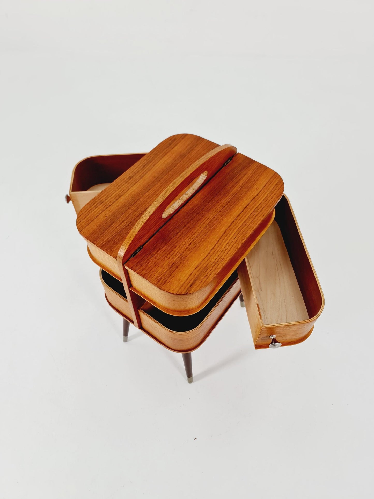 Vintage teak sweing table/ side table cabinet, 1960s