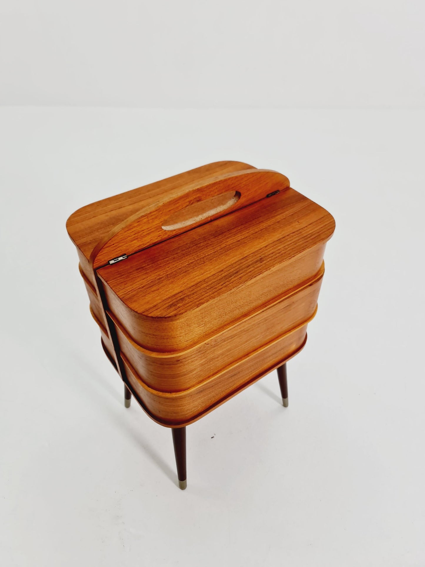 Vintage teak sweing table/ side table cabinet, 1960s