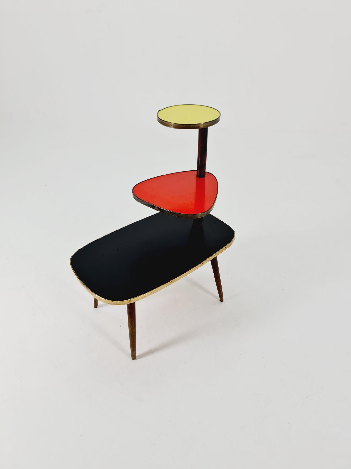 German Plant Stand, colorful Vintage Mid-Century Minimalist Indoor flower table, 1960s