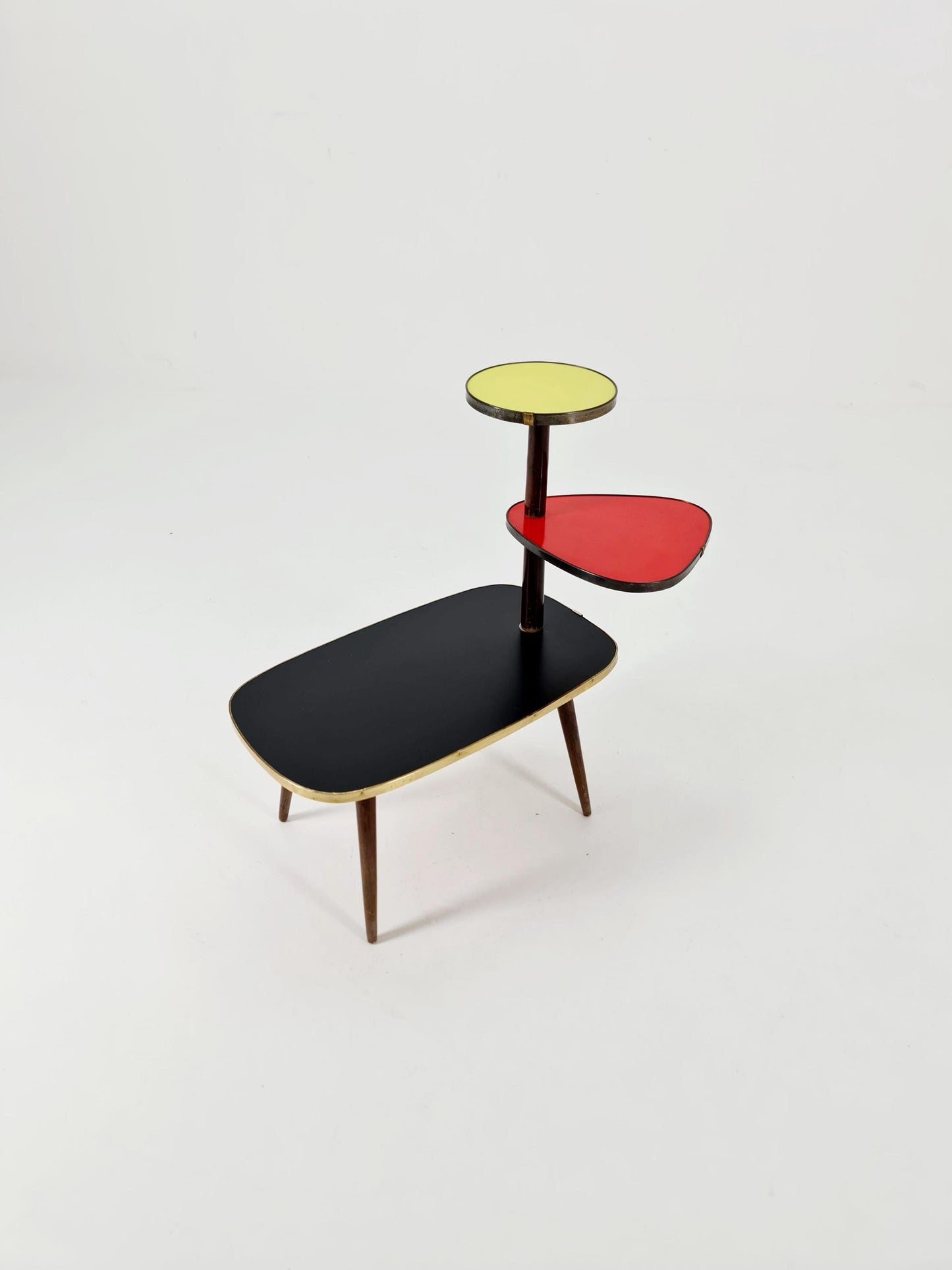 German Plant Stand, colorful Vintage Mid-Century Minimalist Indoor flower table, 1960s