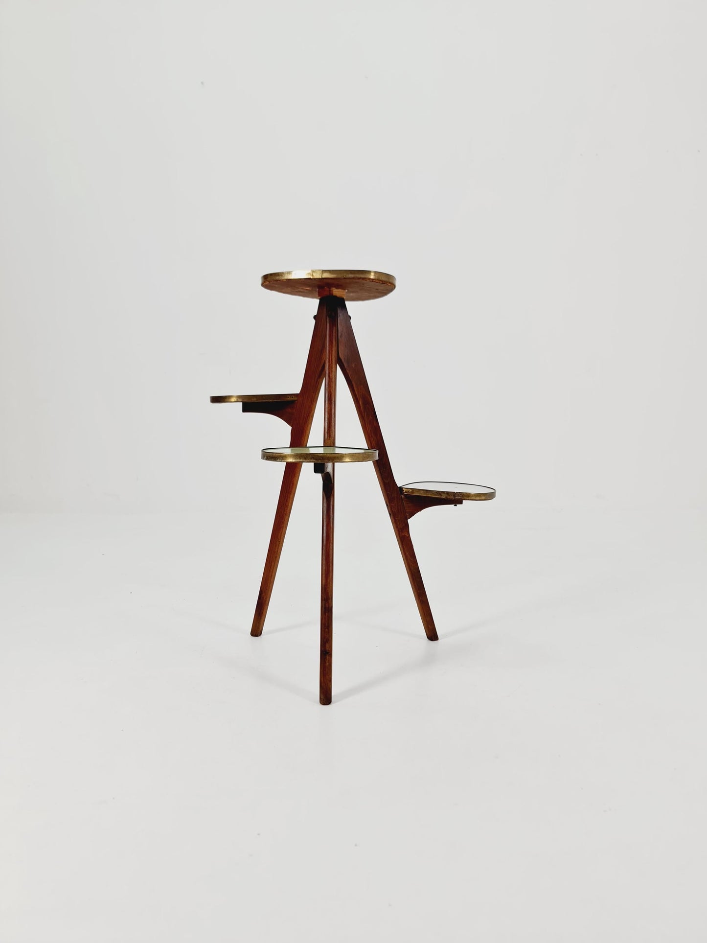 Big 1950s German Plant Stand, Colorful Vintage Mid-Century Minimalist Indoor Plant Stand Side Table Retro flower table