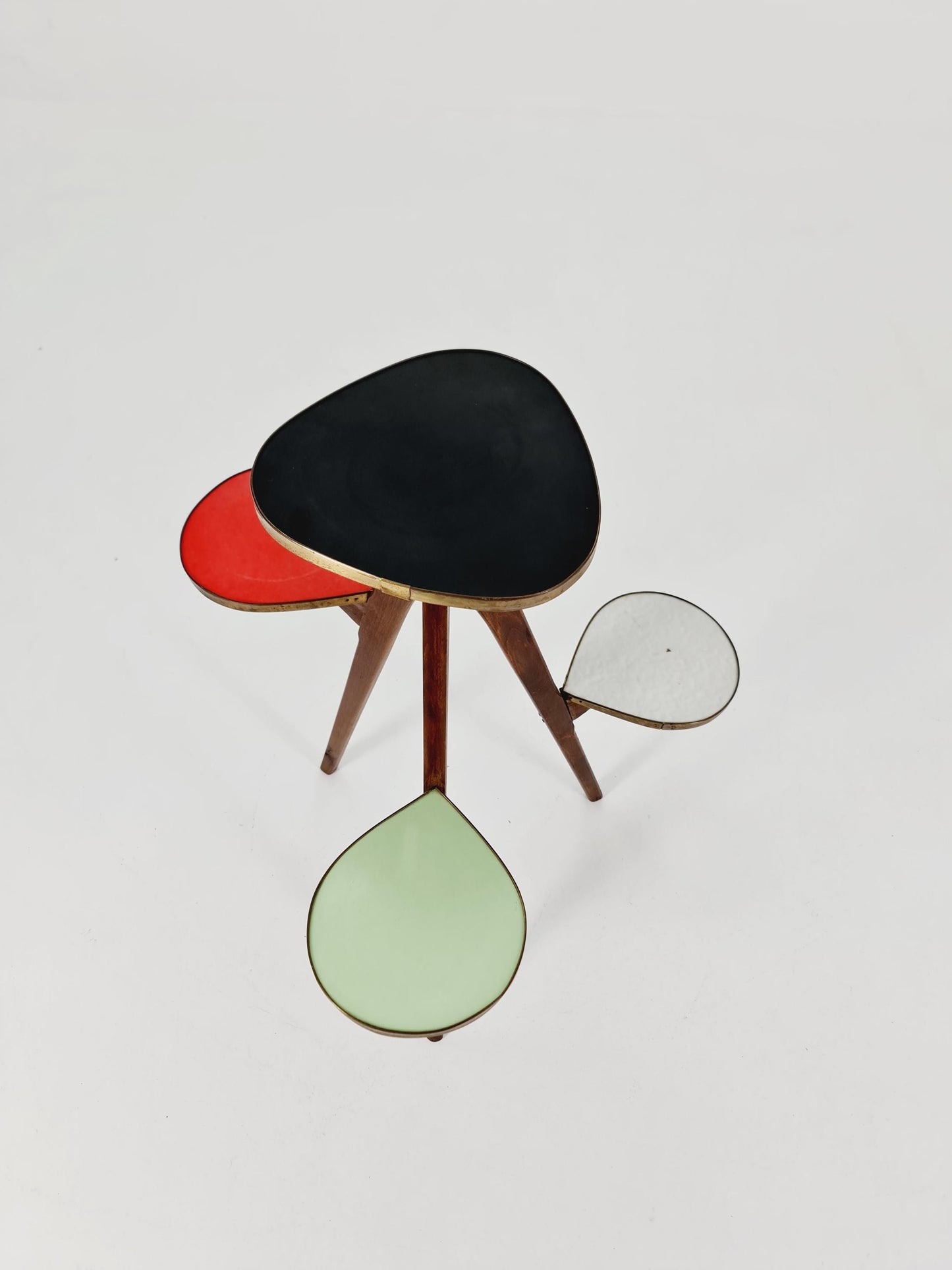 Big 1950s German Plant Stand, Colorful Vintage Mid-Century Minimalist Indoor Plant Stand Side Table Retro flower table