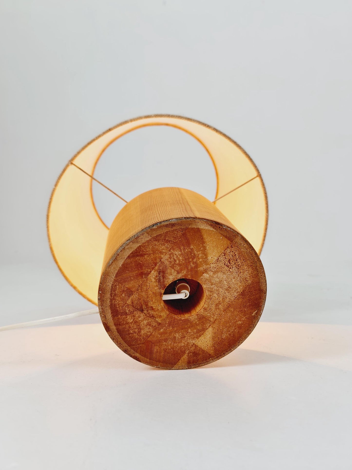 Mid century solid Pine wood table lamp by Bestorm, 1960s