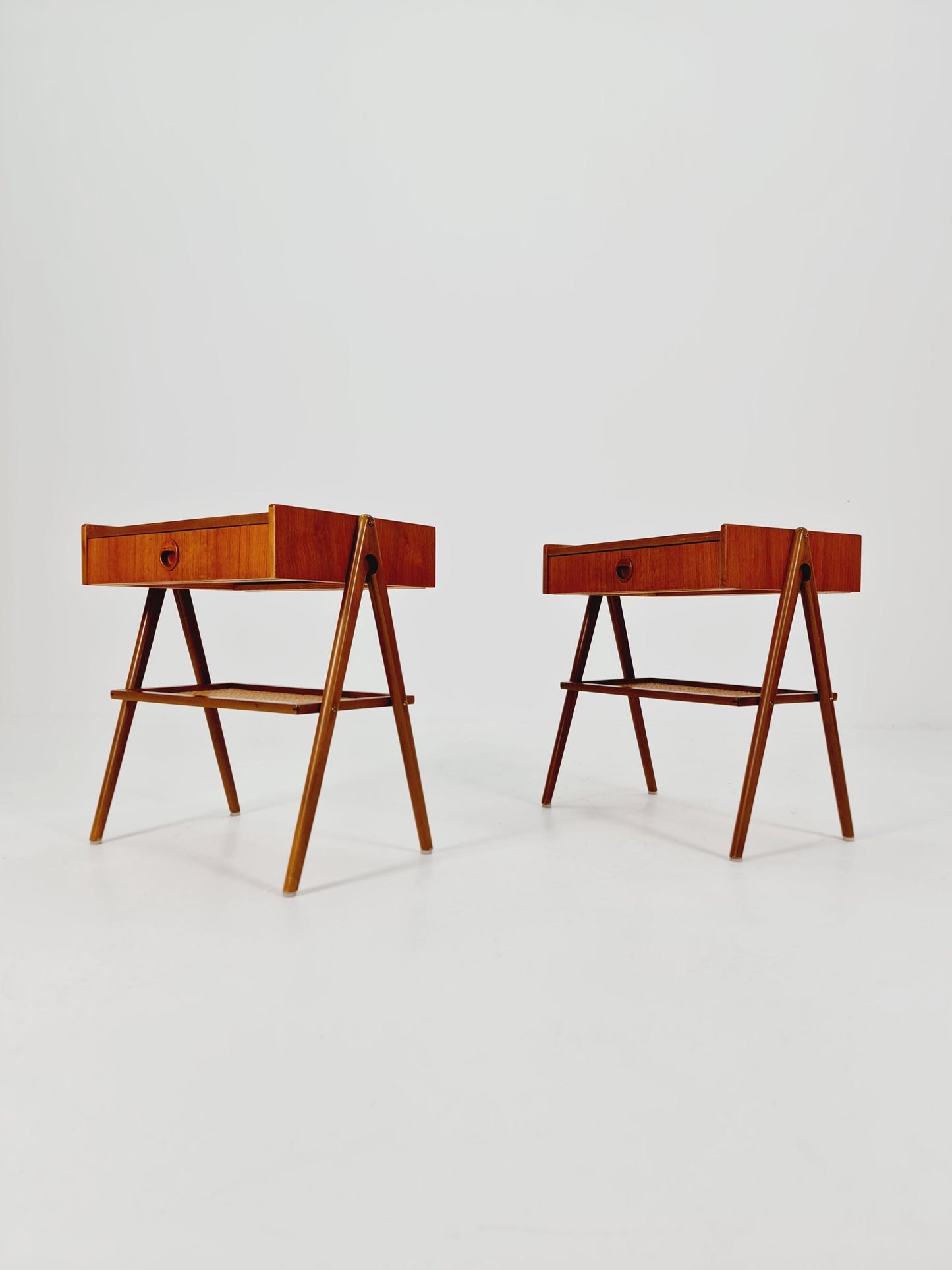 Mid century Danish teak side tables/ Bedside tables/ Nightstands, Denmark, 1960s, set of 2