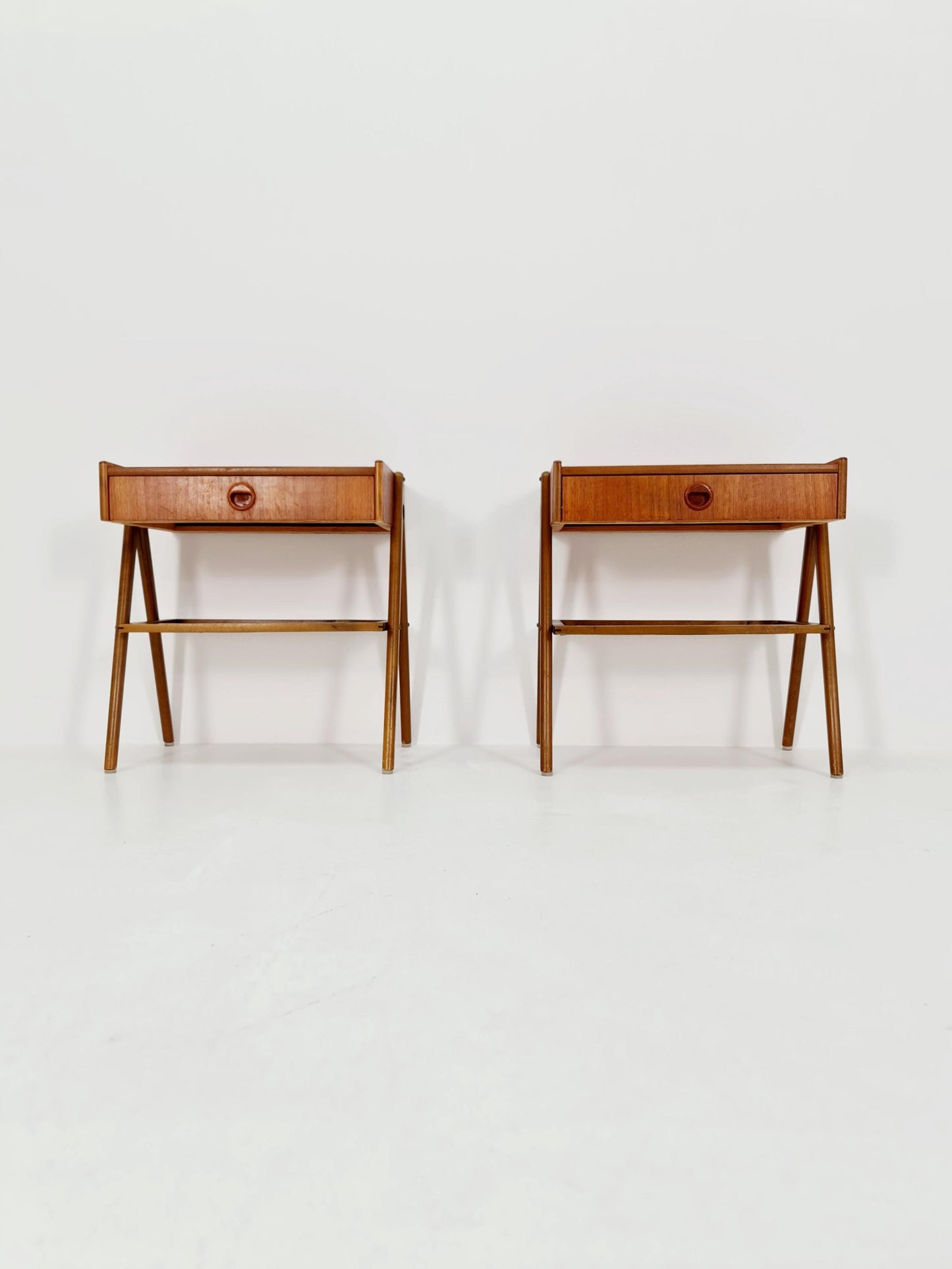 Mid century Danish teak side tables/ Bedside tables/ Nightstands, Denmark, 1960s, set of 2