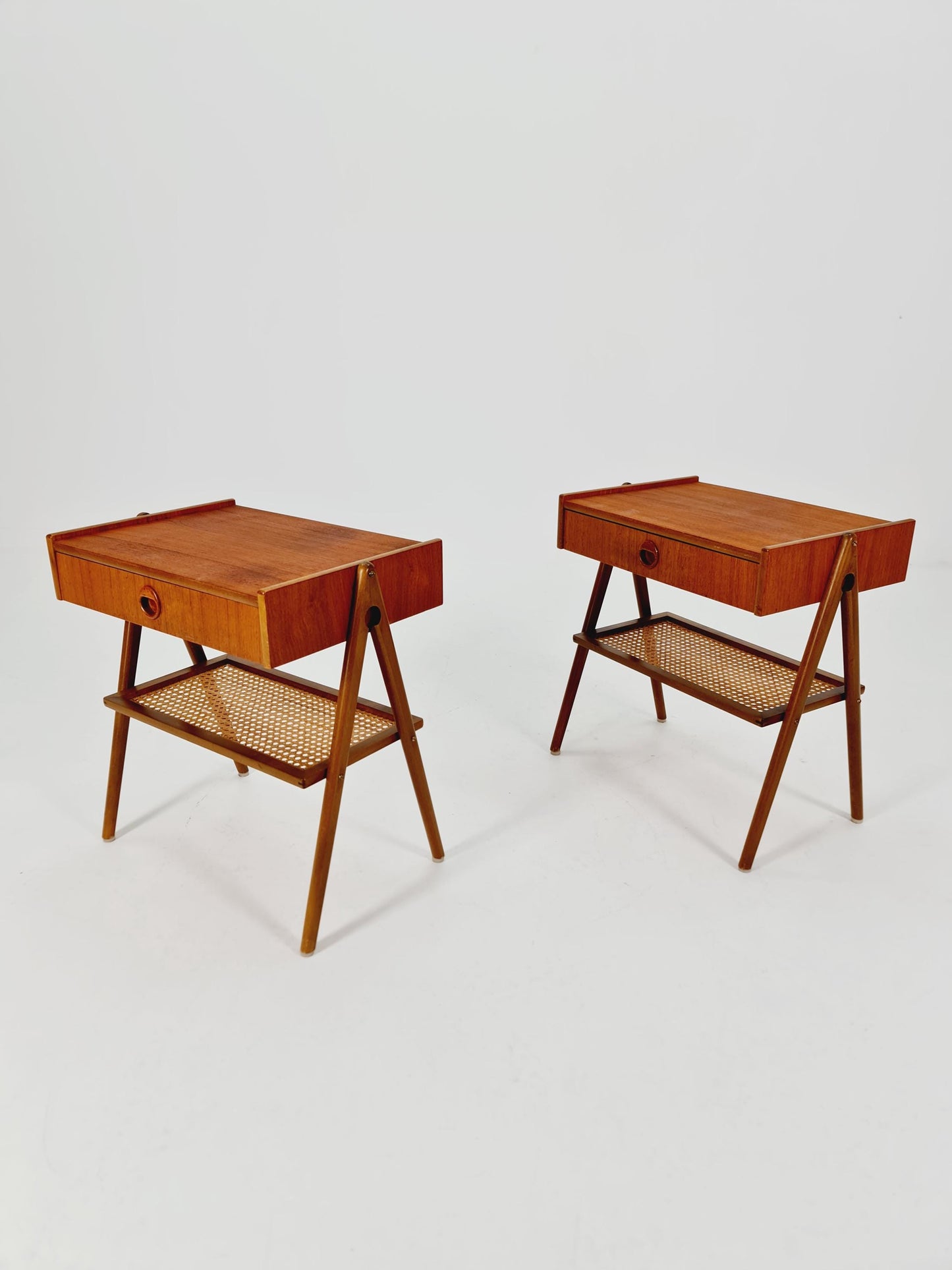 Mid century Danish teak side tables/ Bedside tables/ Nightstands, Denmark, 1960s, set of 2
