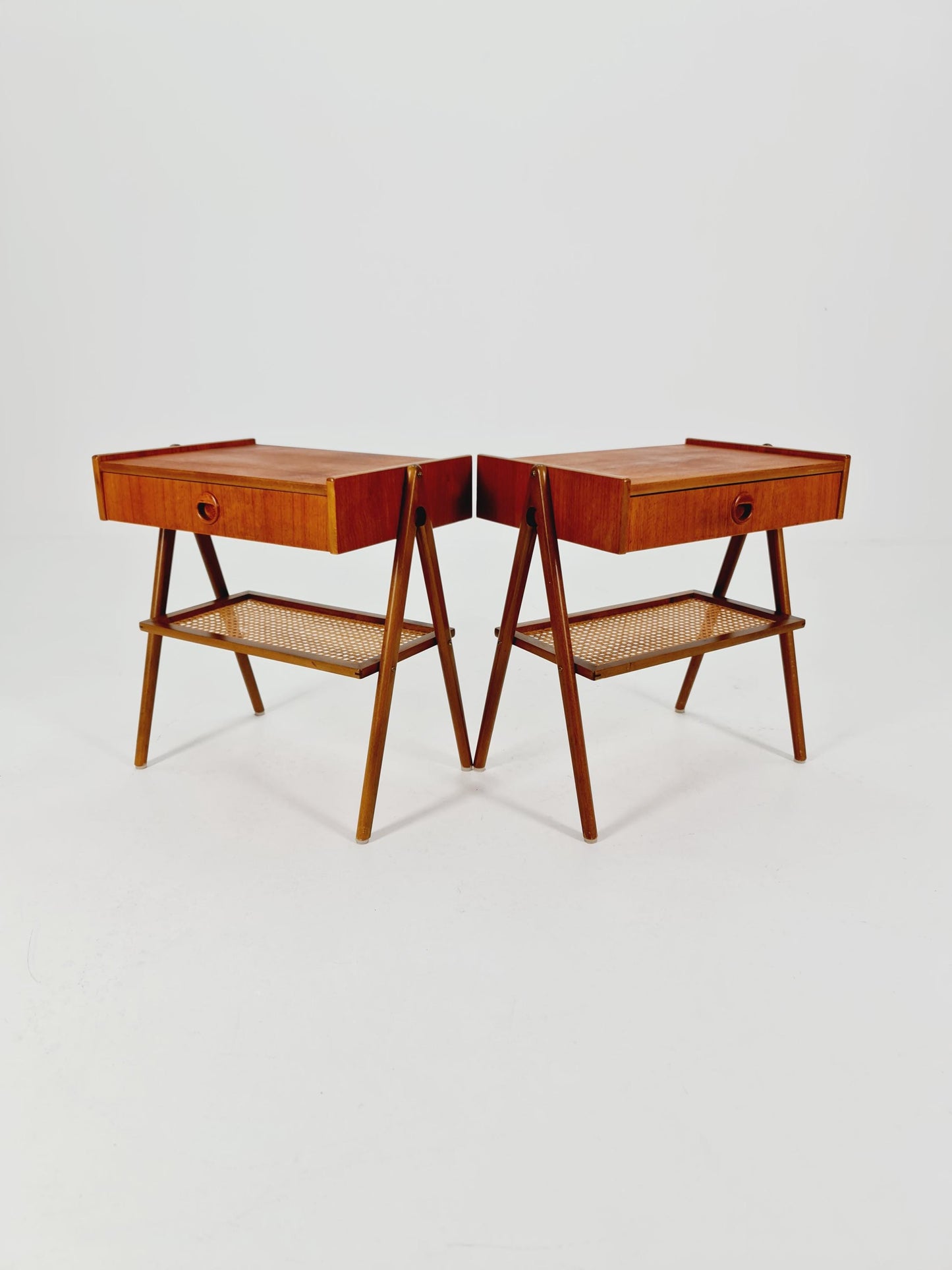 Mid century Danish teak side tables/ Bedside tables/ Nightstands, Denmark, 1960s, set of 2