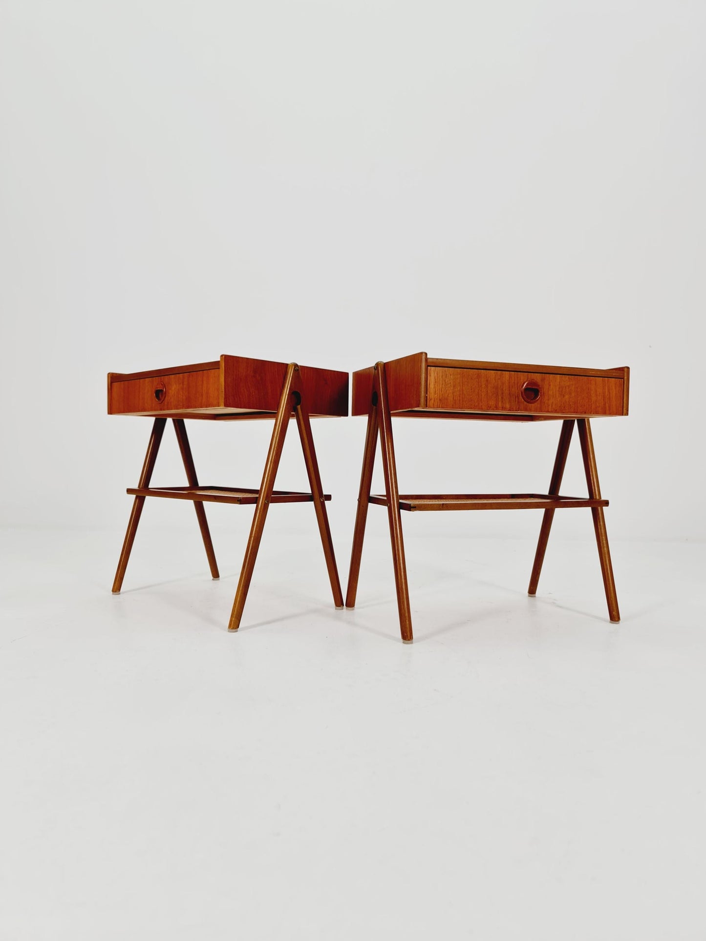 Mid century Danish teak side tables/ Bedside tables/ Nightstands, Denmark, 1960s, set of 2