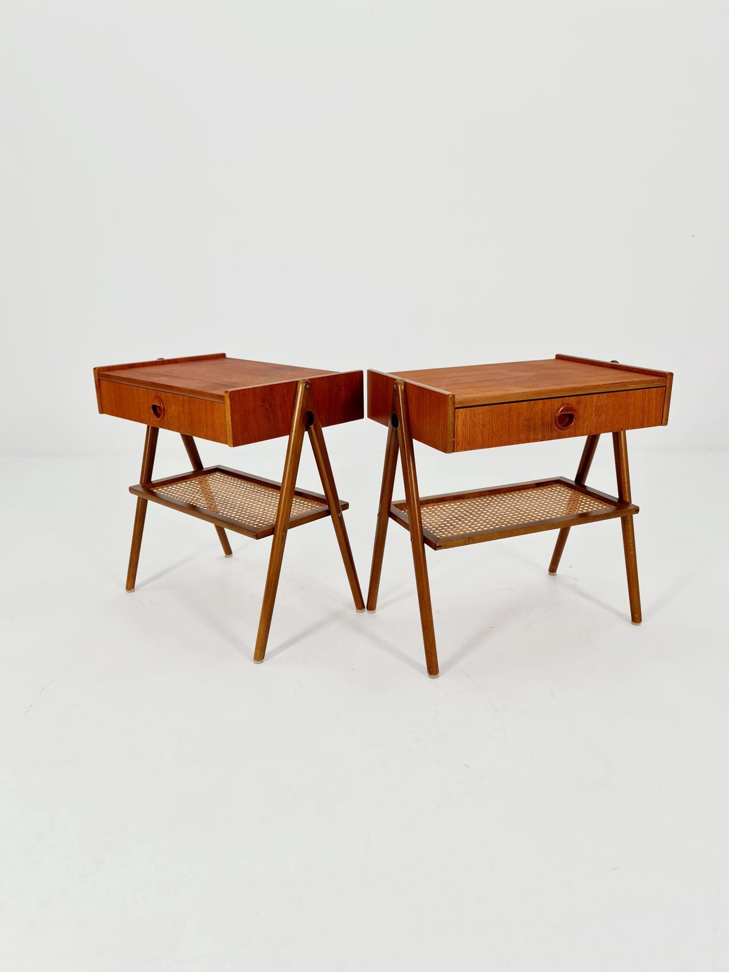 Mid century Danish teak side tables/ Bedside tables/ Nightstands, Denmark, 1960s, set of 2