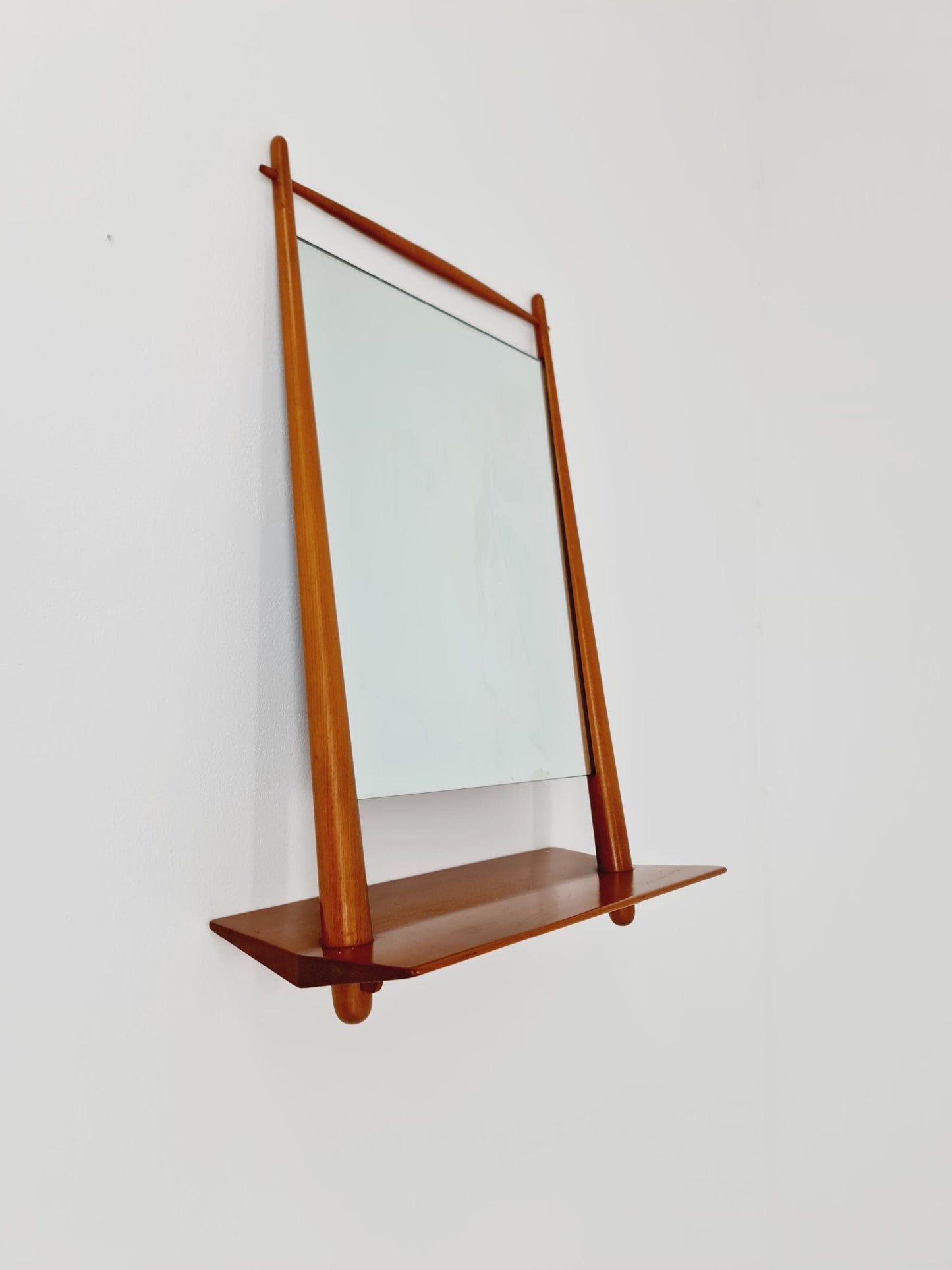 Rare Danish mid-century Modern wall-mounted mirror with shelf , 1960s