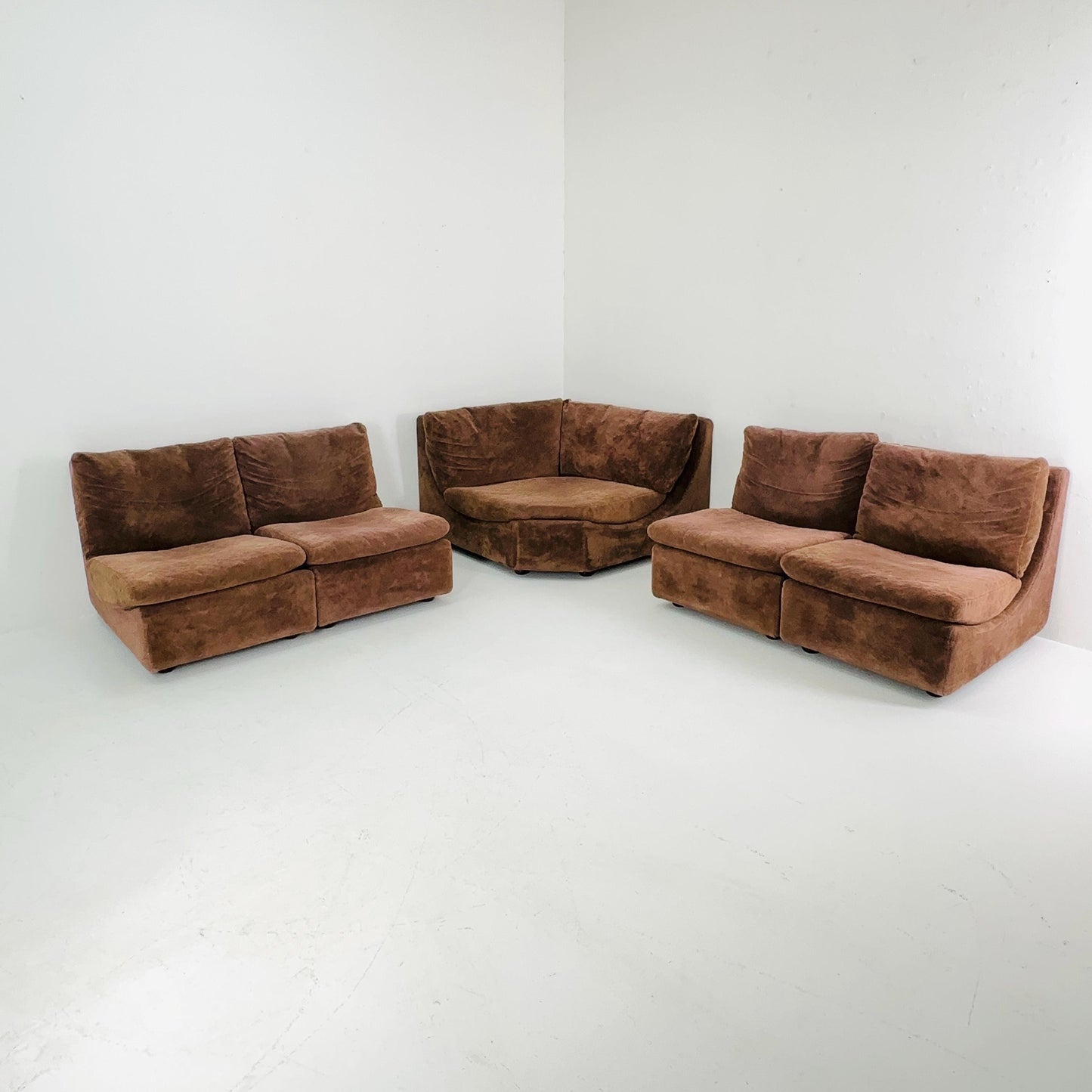 Set of 5 Mid century Walter Knoll Modular Brown Velvet Sofa , 1970s – Germany