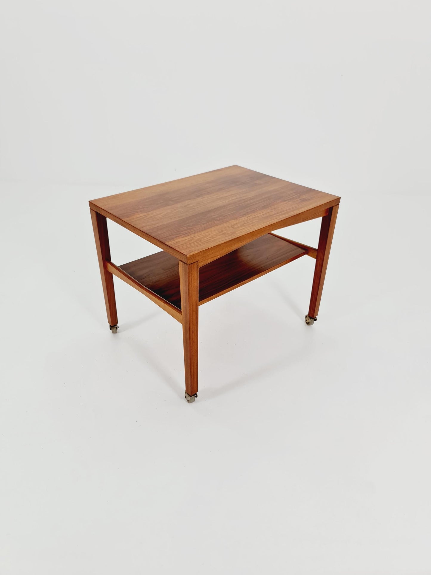 Vintage German mid century trolley bar cart in Walnut By Wilhelm Renz , 1960s