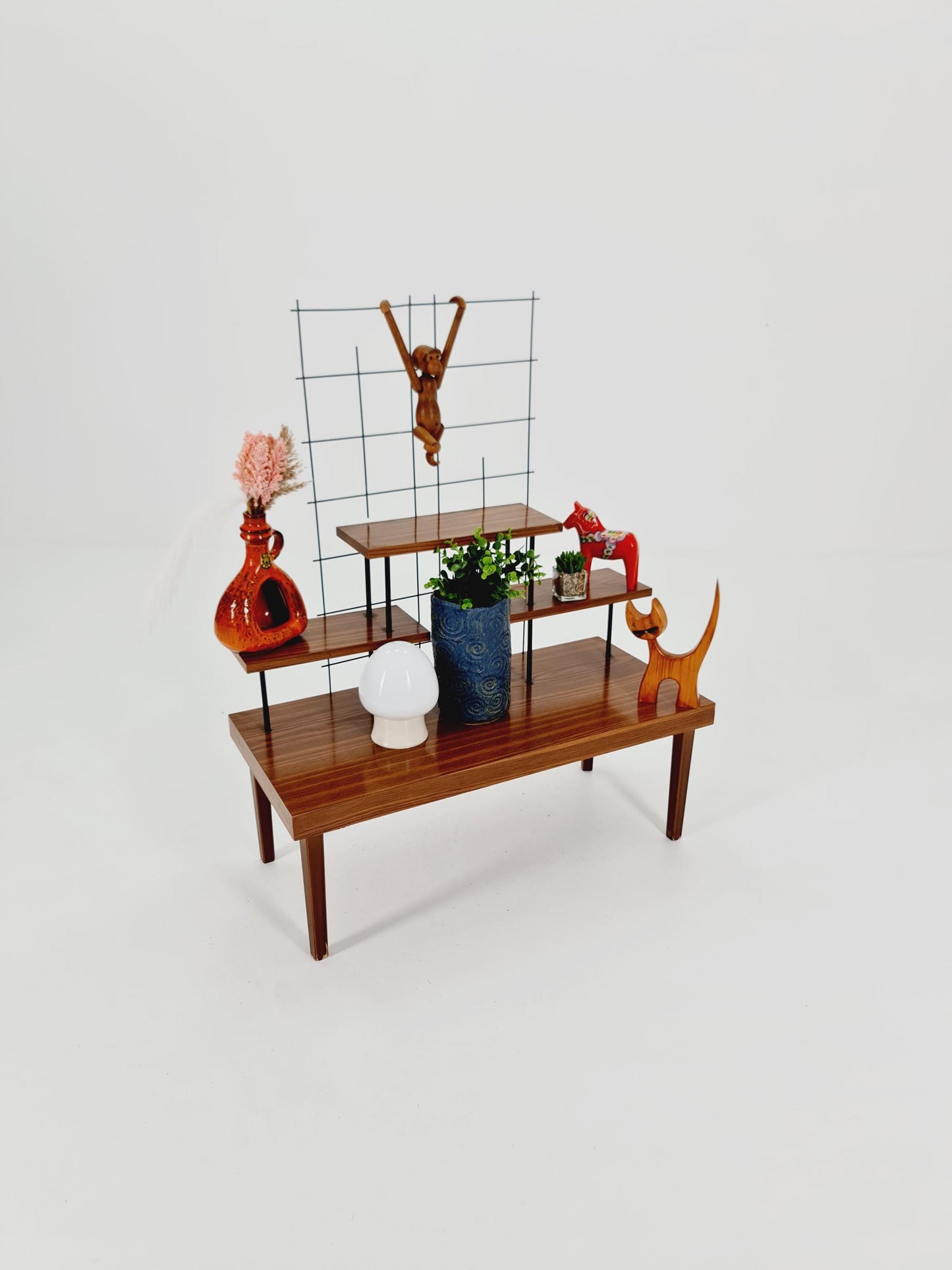 Big 1950s German Plant Stand, Vintage Mid-Century Minimalist Indoor Plant Stand Side Table Retro flower table