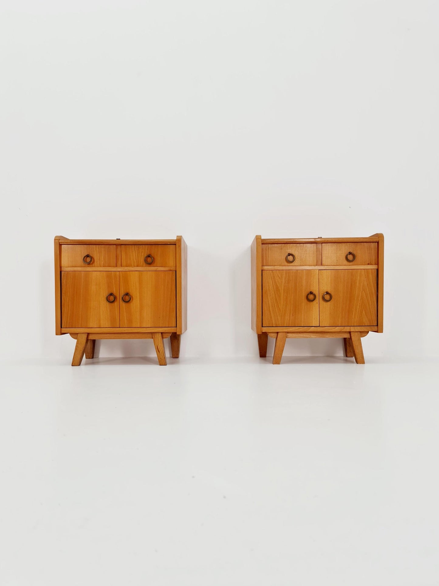 German Mid century Ash and Teak nightstands/ bedside tables BY WK Möbel , 1960s