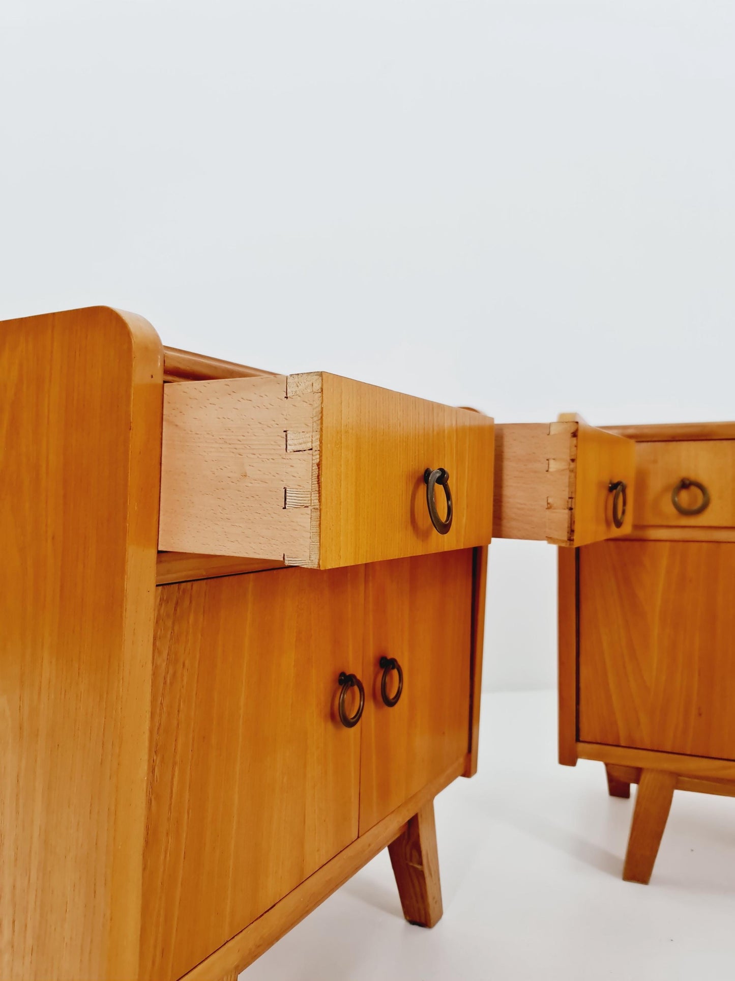German Mid century Ash and Teak nightstands/ bedside tables BY WK Möbel , 1960s