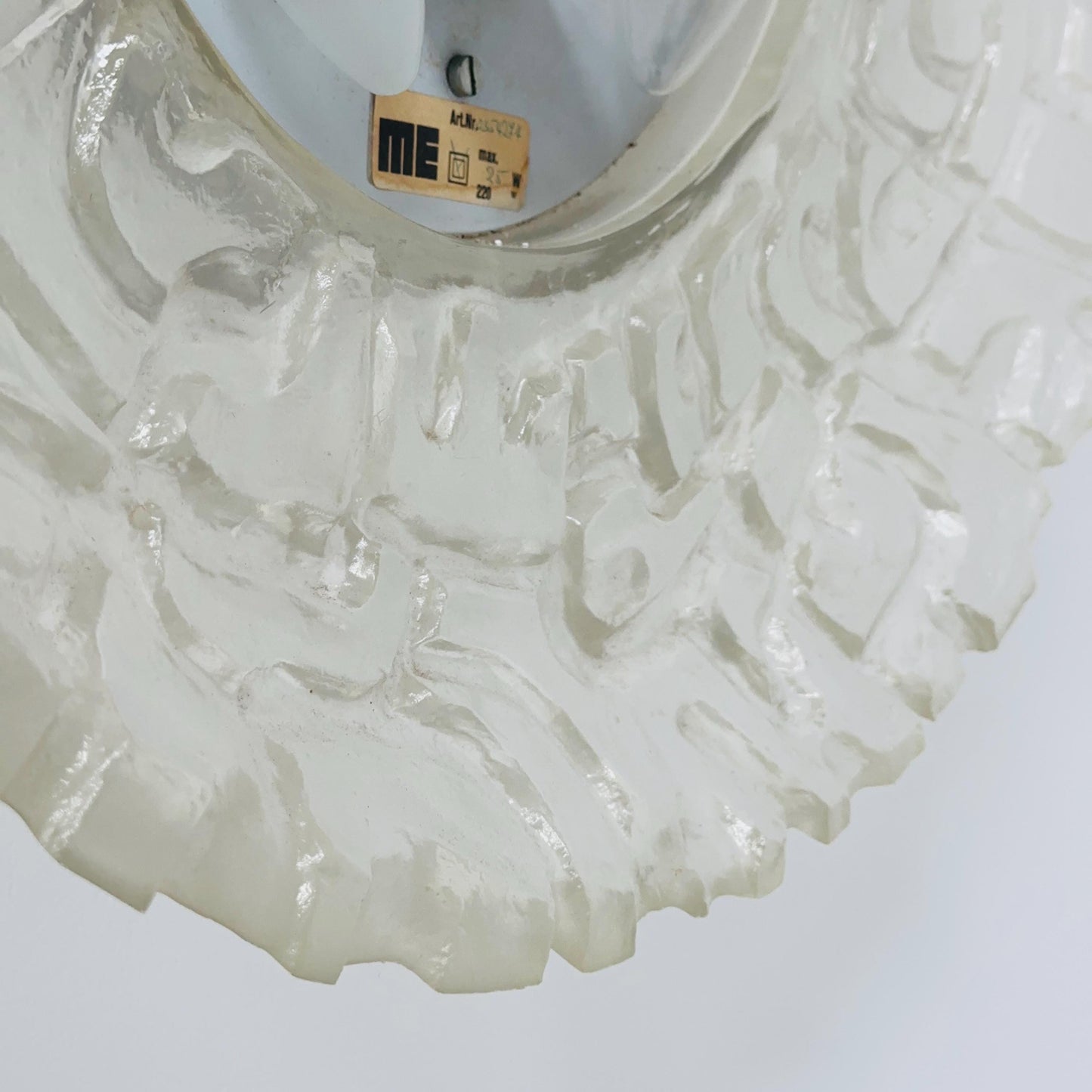 Mid-Century baklite ice glass Oval large mirror by Em Germany 1960s