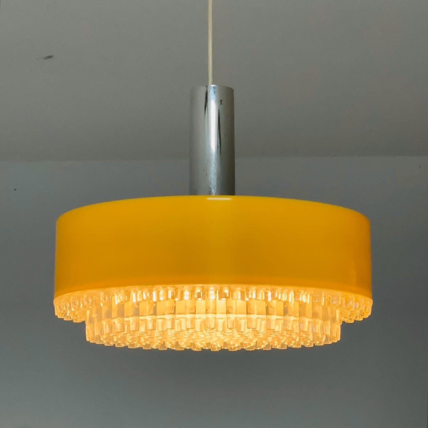 Space Age yellow pendant lamp 1980s