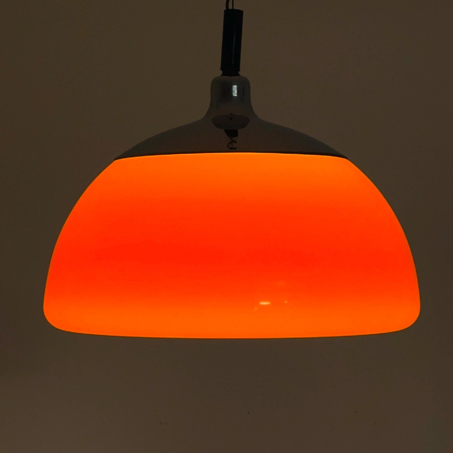 Vintage Space Age Lighting / Orange Pendant Light / 70s Retro Pull Down Ceiling Lamp by Cosack Leuchten Germany