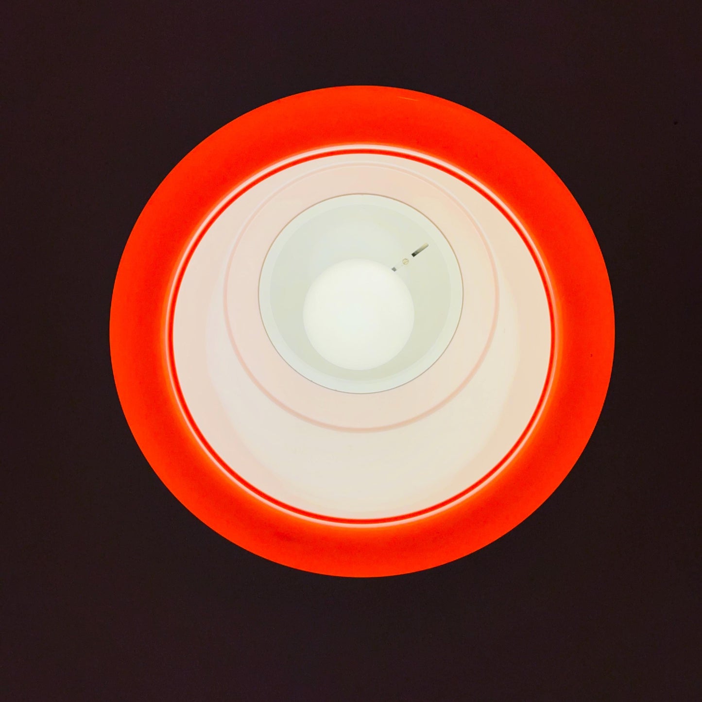 Vintage Space Age Lighting / Orange Pendant Light / 70s Retro Pull Down Ceiling Lamp by Cosack Leuchten Germany