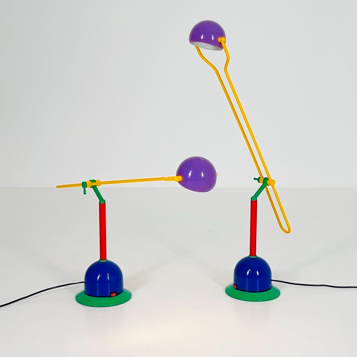 1 of 2 Mid century Postmodern Table Lamp by LACRI, Memphis Milano Style, 1980s Italy