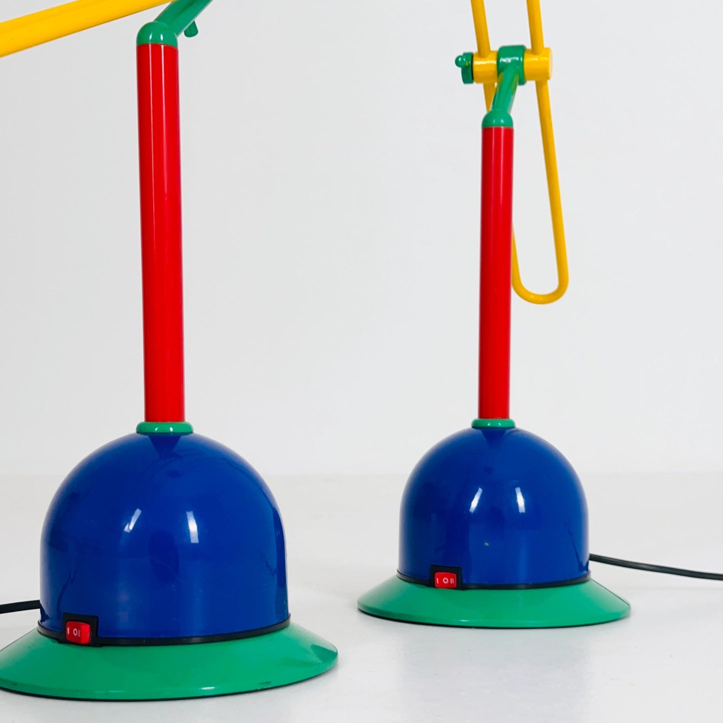 1 of 2 Mid century Postmodern Table Lamp by LACRI, Memphis Milano Style, 1980s Italy