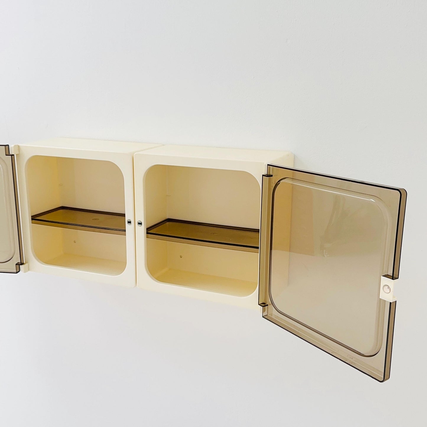 Set of 2 Space Age Wall Cabinets, Bathroom Medicine Cabinets, 1970s