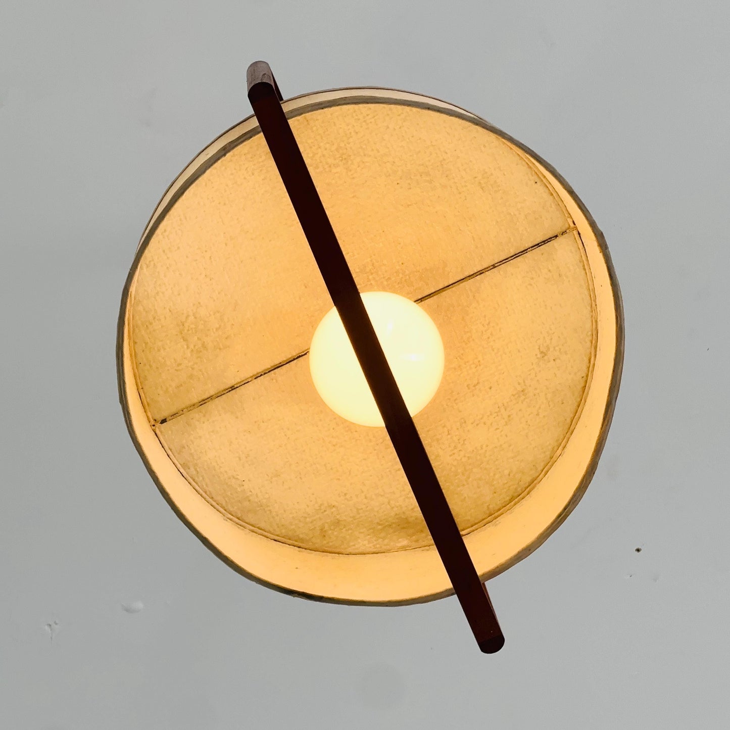 Mid-Century Danish Pendant Lamp, Teak & Rice Paper Light,1960s Denmark