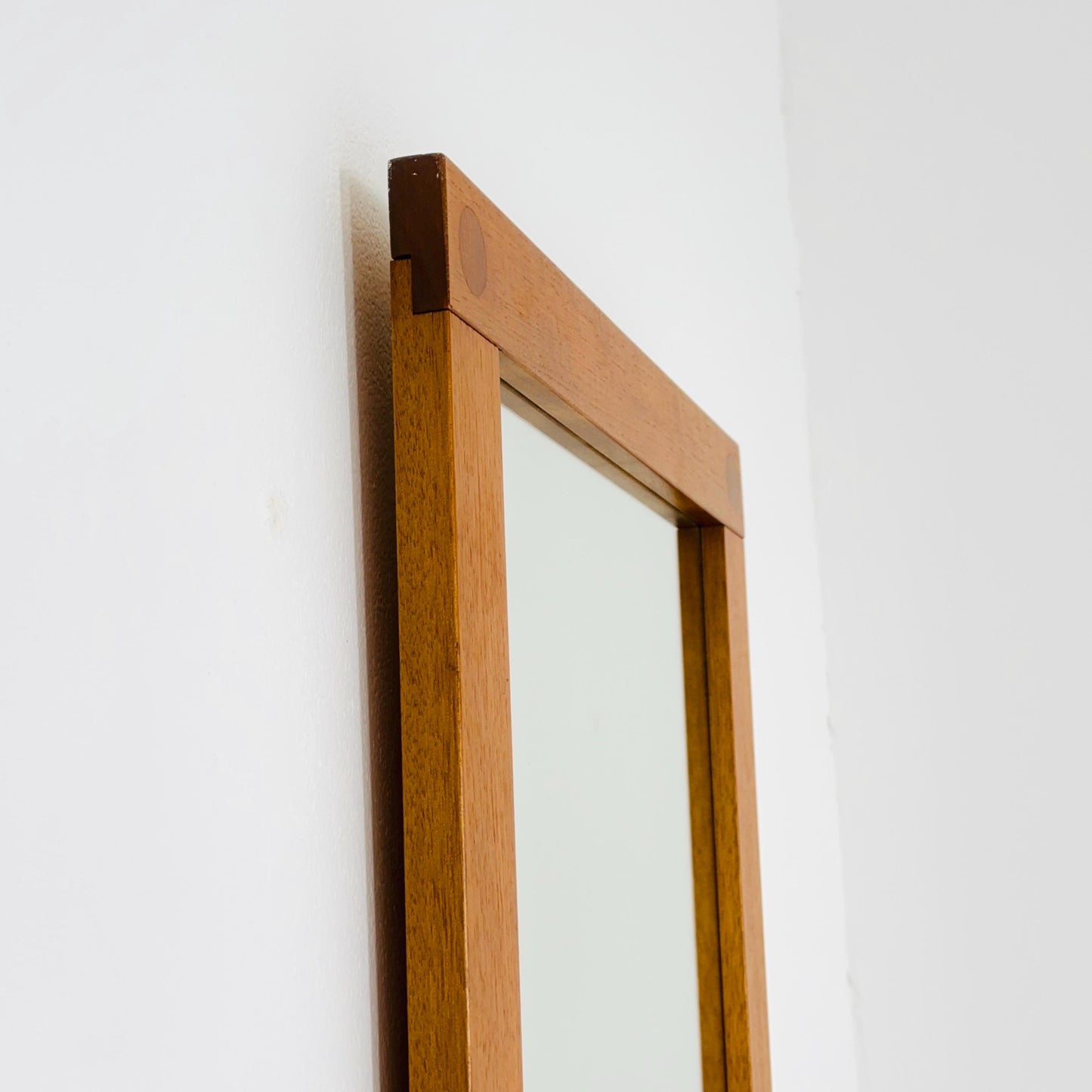 Big Teak Swedish mid-century Modern wall-mounted mirror , 1960s