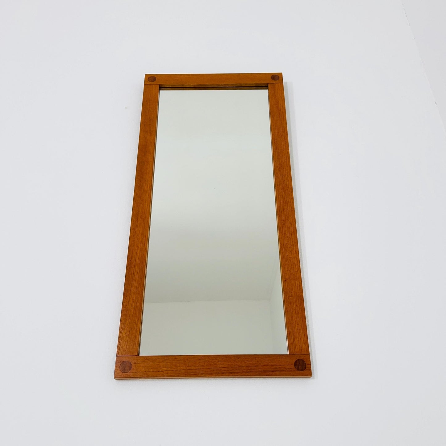 Big Teak Swedish mid-century Modern wall-mounted mirror , 1960s