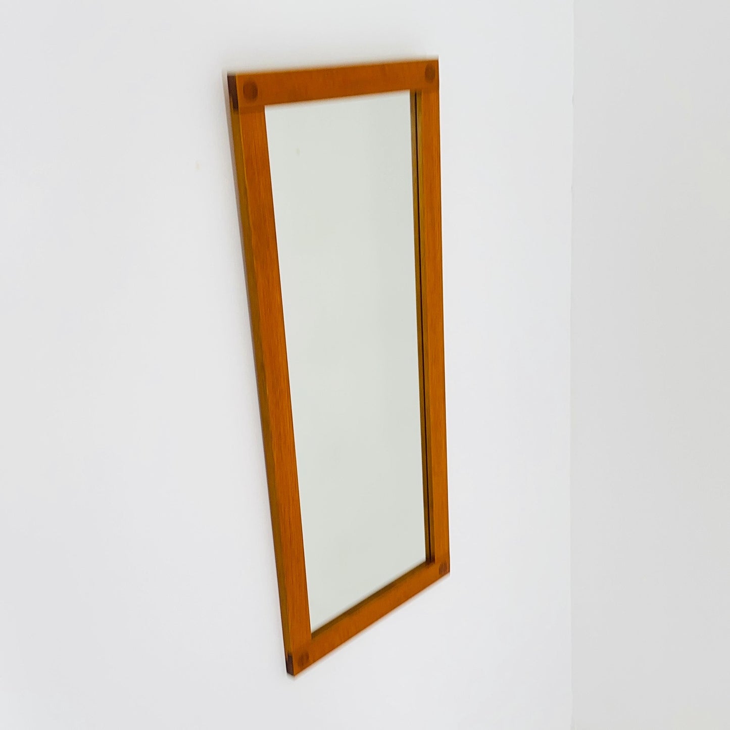 Big Teak Swedish mid-century Modern wall-mounted mirror , 1960s